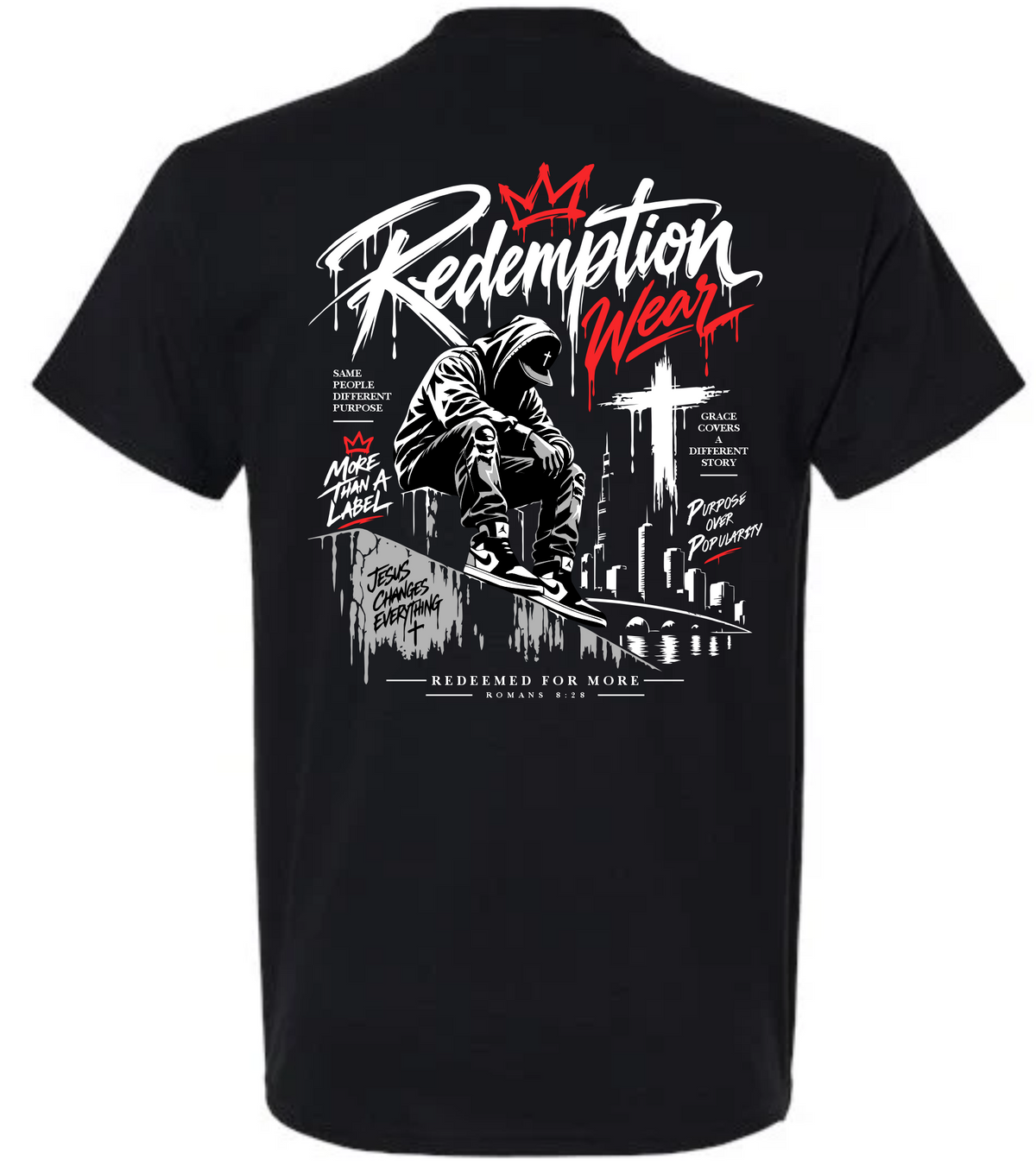 Redeemed For More Tee – Black