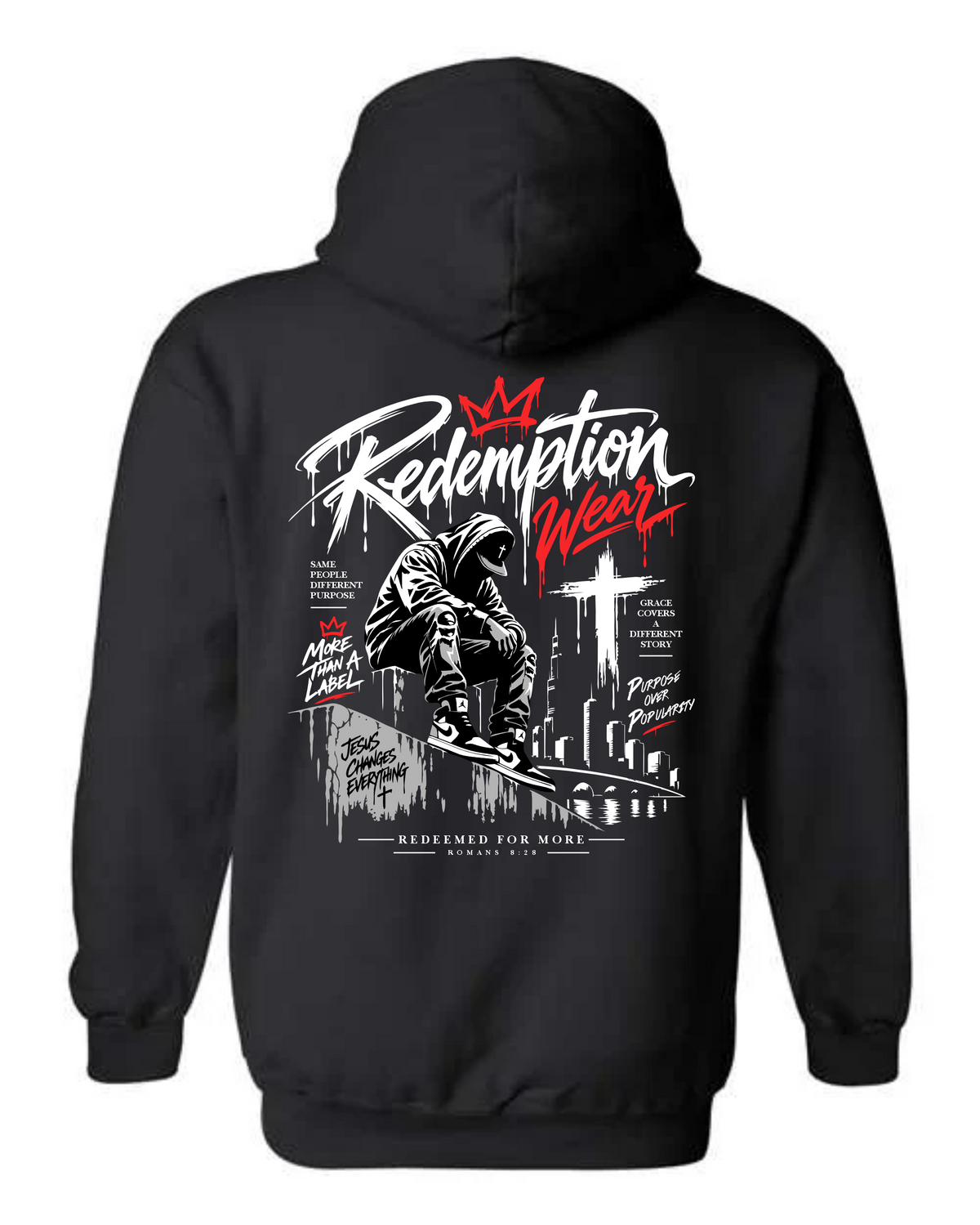 Redeemed For More Hoodie – Black