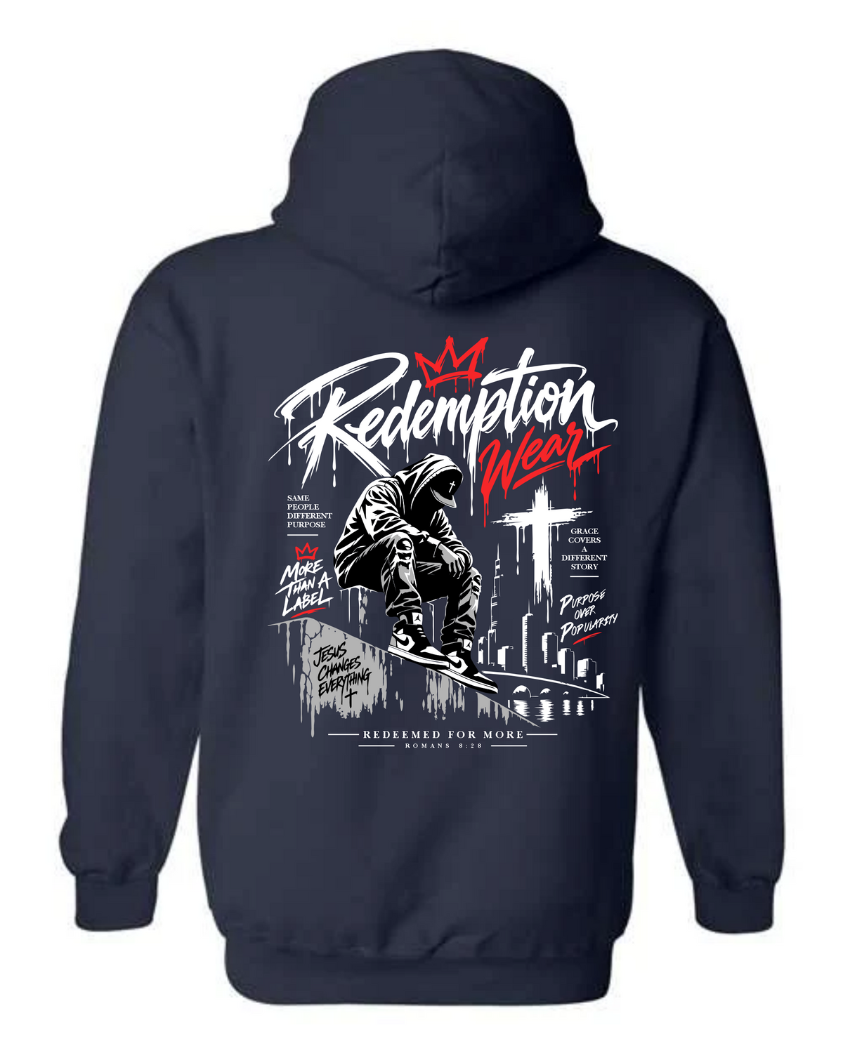 Redeemed For More Hoodie – Navy
