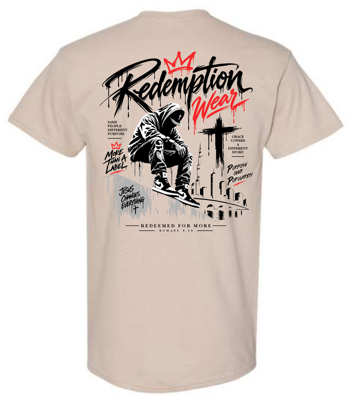 Redeemed For More Tee – Sand