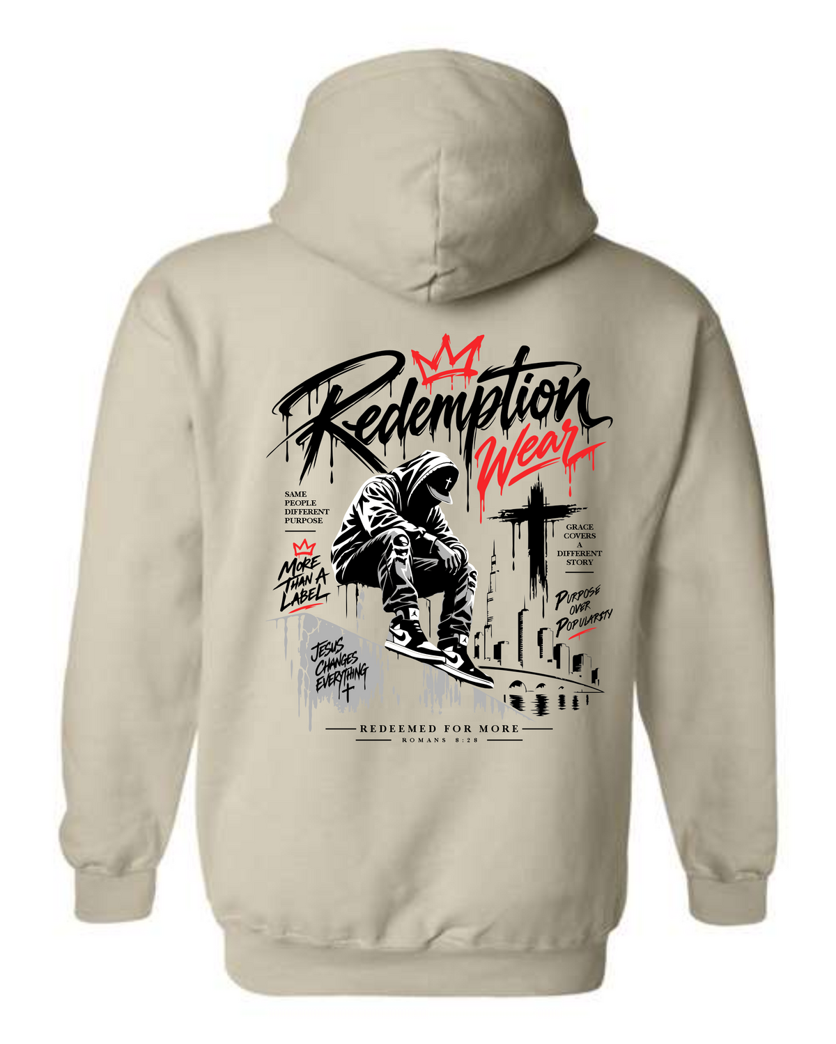 Redeemed For More Hoodie – Sand